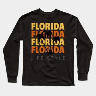 Florida design With Palm Trees - Hipster Tropical Style Long Sleeve T-Shirt